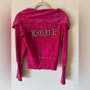 TWISTED HEART Pink Hoodie with Love Detail